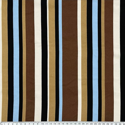 Striped earth tones with a subtle light blue accent | Viscose