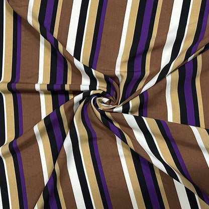Striped earth tones with a subtle purple accent | Viscose