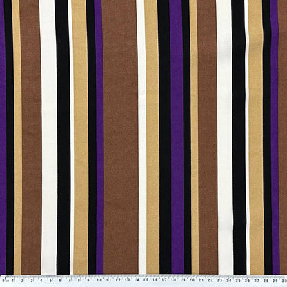 Striped earth tones with a subtle purple accent | Viscose