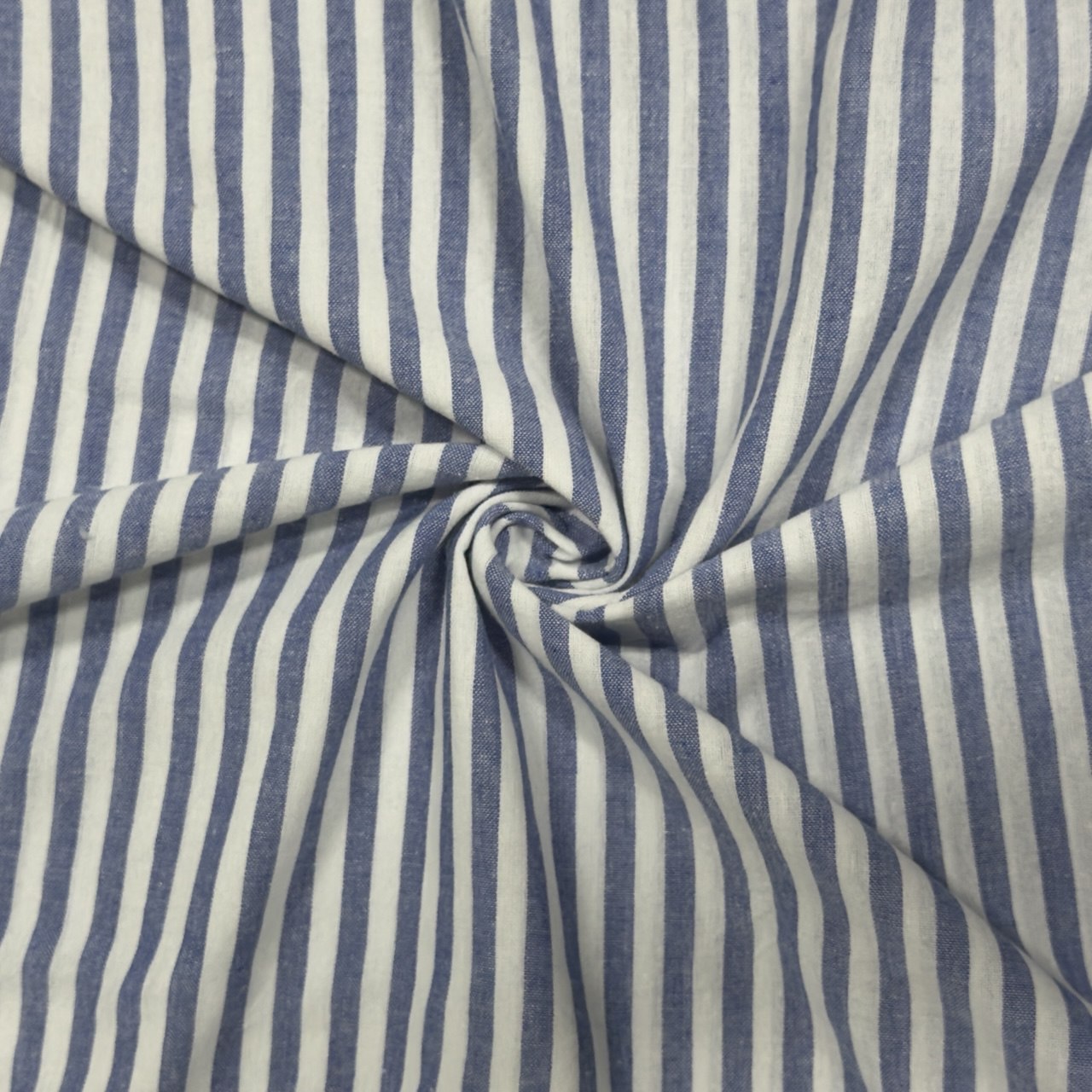 Gestreifter Baumwollstoff Blau-Weiß | 100% Baumwolle
