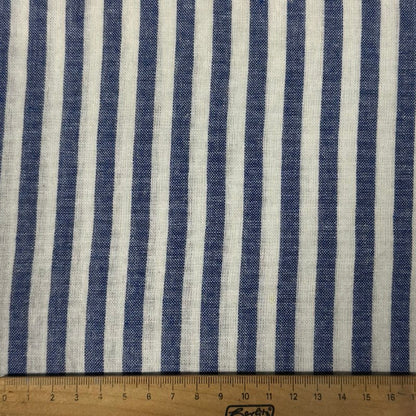 Gestreifter Baumwollstoff Blau-Weiß | 100% Baumwolle