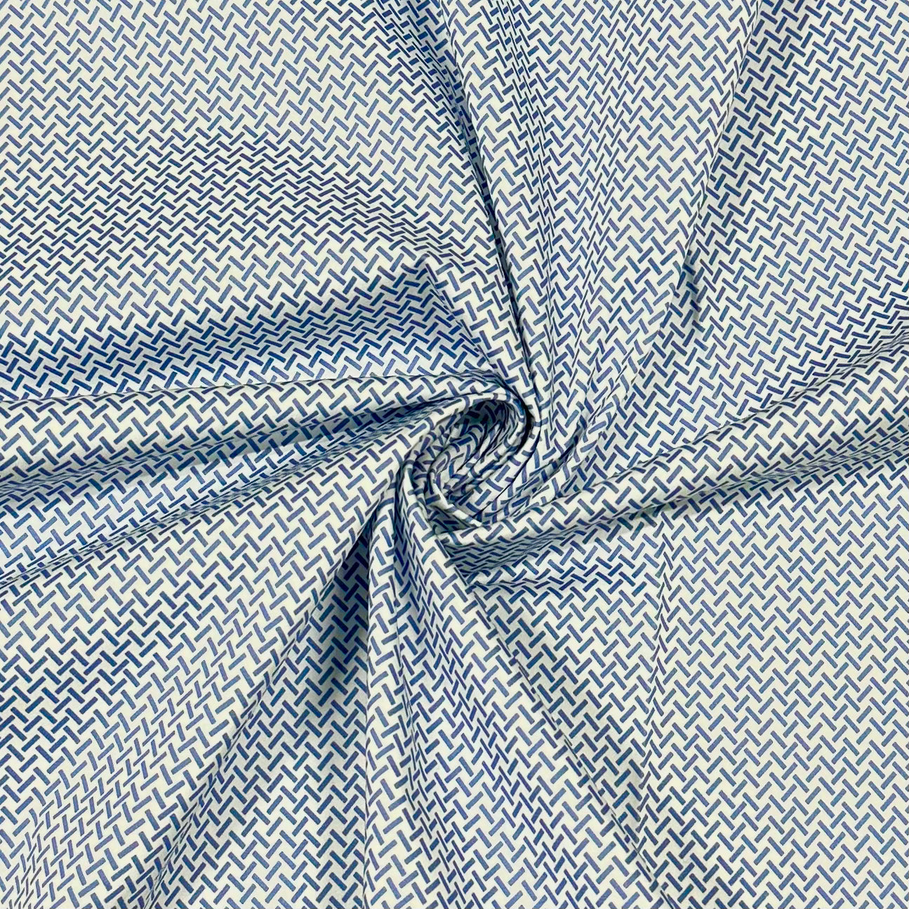 Blue Lines - Feiner Hemdenstoff mit Mikro-Muster | Baumwolle