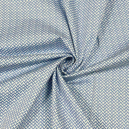 Blue Lines - Feiner Hemdenstoff mit Mikro-Muster | Baumwolle