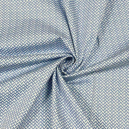 Blue Lines - Feiner Hemdenstoff mit Mikro-Muster | Baumwolle