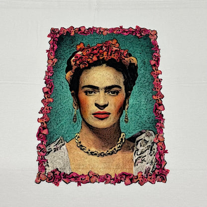 Künstlerischer Panelstoff - Buntes Portrait-Design | Viskose