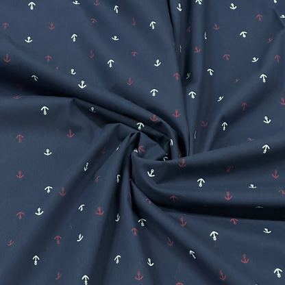 Anker auf blauen Grund | Baumwolle