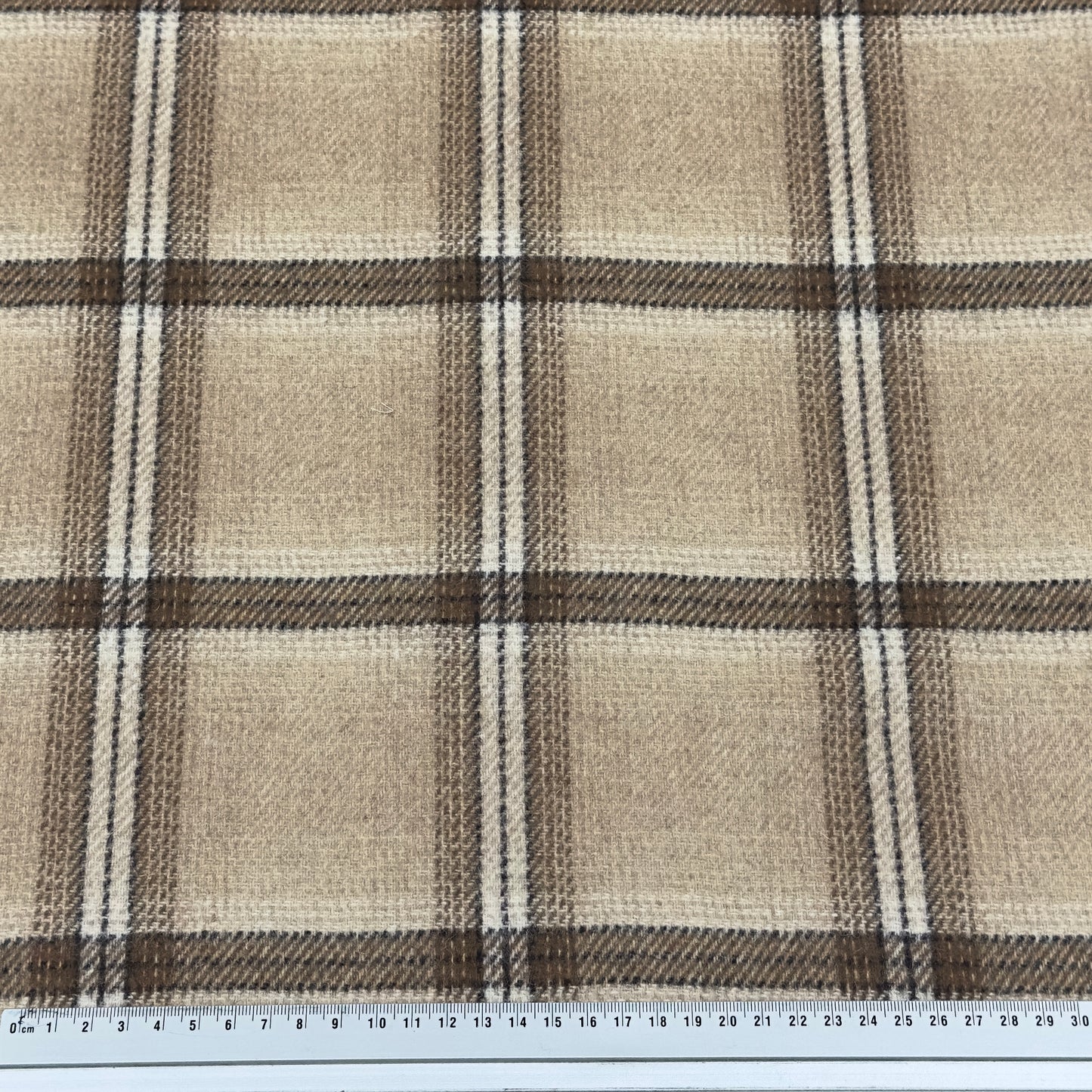 Cozy Check -  Doubleface Karostoff in Beige & Braun | Mantelstoff