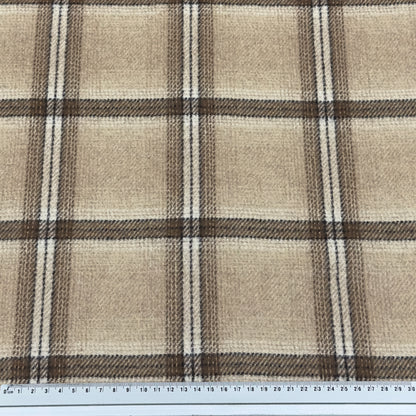 Cozy Check -  Doubleface Karostoff in Beige & Braun | Mantelstoff