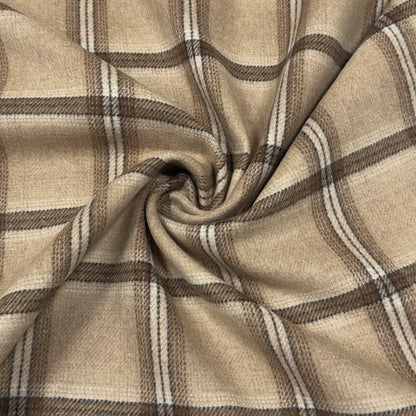 Cozy Check -  Doubleface Karostoff in Beige & Braun | Mantelstoff