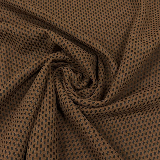 Micro Pattern - Feinstrukturierter Stoff in Braun & Schwarz | Wolle