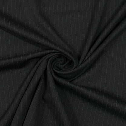 Schwarzer Nadelstreifen-Stoff | Punto Milano