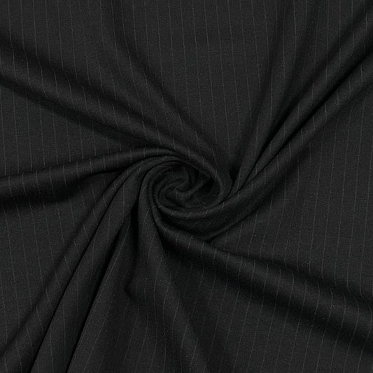 Schwarzer Nadelstreifen-Stoff | Punto Milano