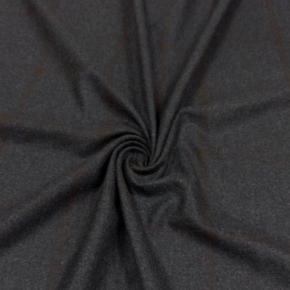 Edler Wollstoff in Dunkelgrau Karo | 100% Wolle