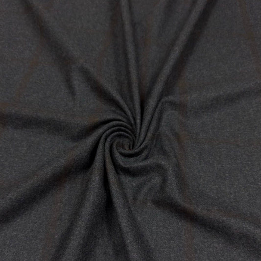 Edler Wollstoff in Dunkelgrau Karo | 100% Wolle