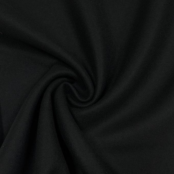 Schwarzer Mantel-Wollstoff | 100% Wolle