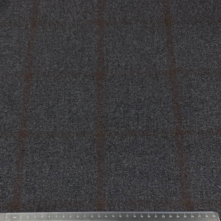 Edler Wollstoff in Dunkelgrau Karo | 100% Wolle