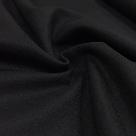 Schwarzer Mantel-Wollstoff | 100% Wolle