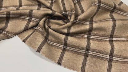 Cozy Check -  Doubleface Karostoff in Beige & Braun | Mantelstoff