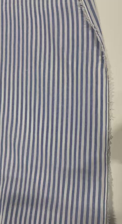 Gestreifter Baumwollstoff Blau-Weiß | 100% Baumwolle