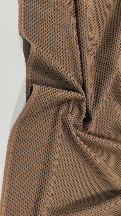 Micro Pattern - Feinstrukturierter Stoff in Braun & Schwarz | Wolle