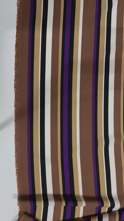 Striped earth tones with a subtle purple accent | Viscose